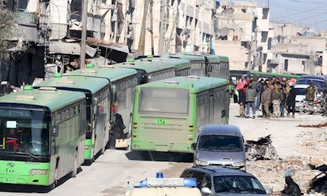 آتش زدن اتوبوس های فوعه و کفریا توسط جبهه النصره 